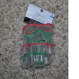 Christmas Cookie Cutters Soft Grip Plastic Snowman Stocking Star Angel Set of 5